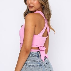 COPY - Summer Evenings Crop Pink - White Fox Boutique